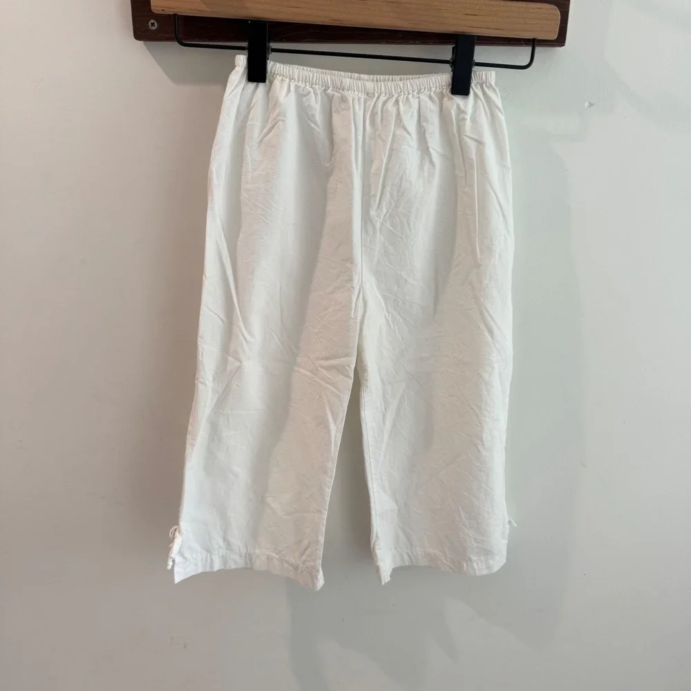 Fantaisie Kids White Cotton‎ Smocked Palm Tree Top and Pants Set Girls Size 6